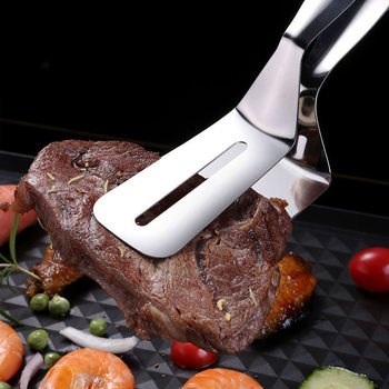 Stainless Steel Steak Spatula Home Kitchen Multi-Functional Steak Clip Cooking Spatula Baking Iron Plate Spatula Fried Fish Pancake Spatula