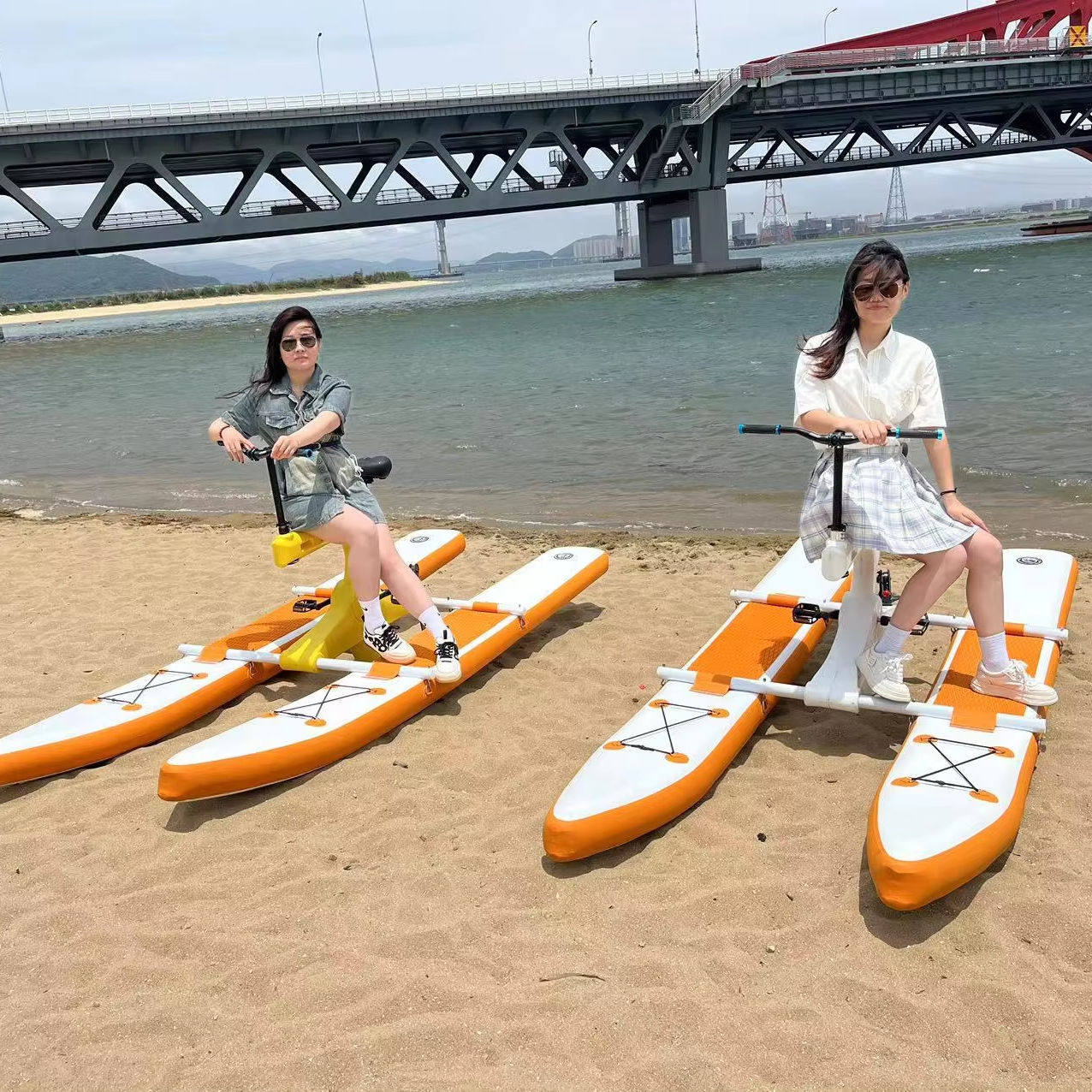 Новый одноместный и двухместный водный велосипед, оборудование для водных развлечений, круиз по парку, катамаран, живописный экскурсионный катер Изображение 1