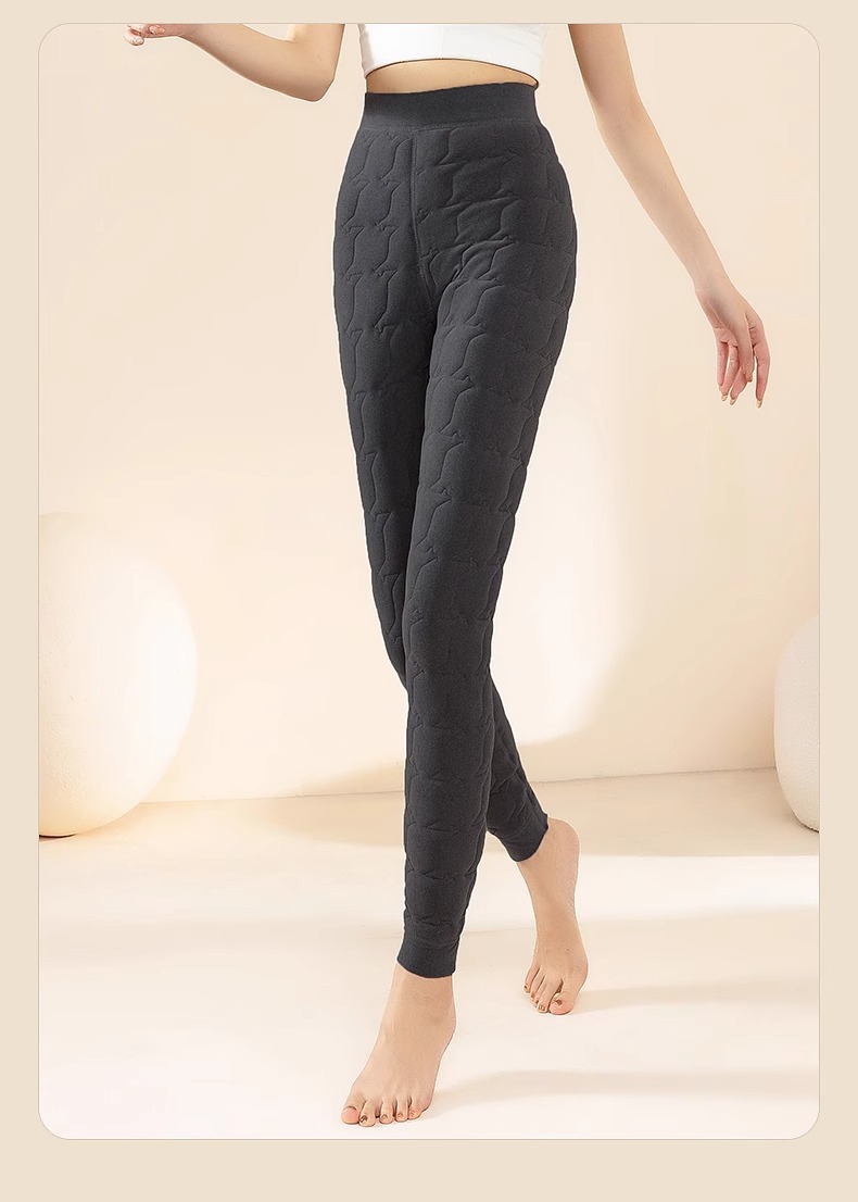 100%羊毛保暖裤女高腰内穿秋裤冬季加绒加厚打底裤东北特厚棉裤