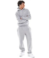 Light gray suit hoodie wide leg pants