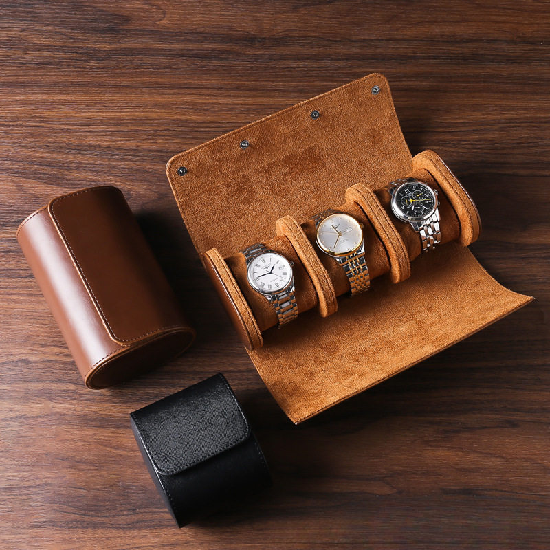 Watch Storage Box Portable Watch Box Pu Three-Position Watch Box Dust-Proof and Drop-Proof Mechanical Travel Watch Bag Ready-Made Gift Box