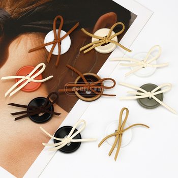 New Creative Fashion Pu Rope Round Button Women's Woolen Outwear Windbreaker Jacket Decorative Clothing Accessories