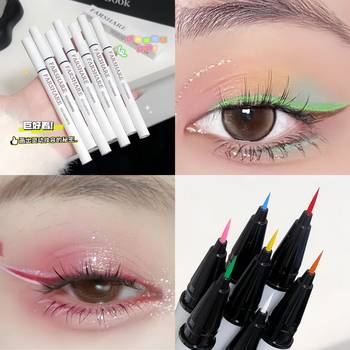 Dopamine Color Eyeliner Pen Comic Exhibition Color Painting cos Stage Makeup Waterproof Not Sizzy White Eyeliner Beginners