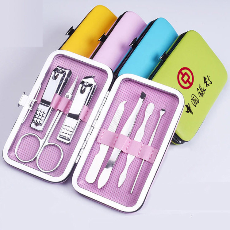 Nail Clippers set candy color seven-piece gift printed advertising LOGO nail clippers nail clippers set Wholesale