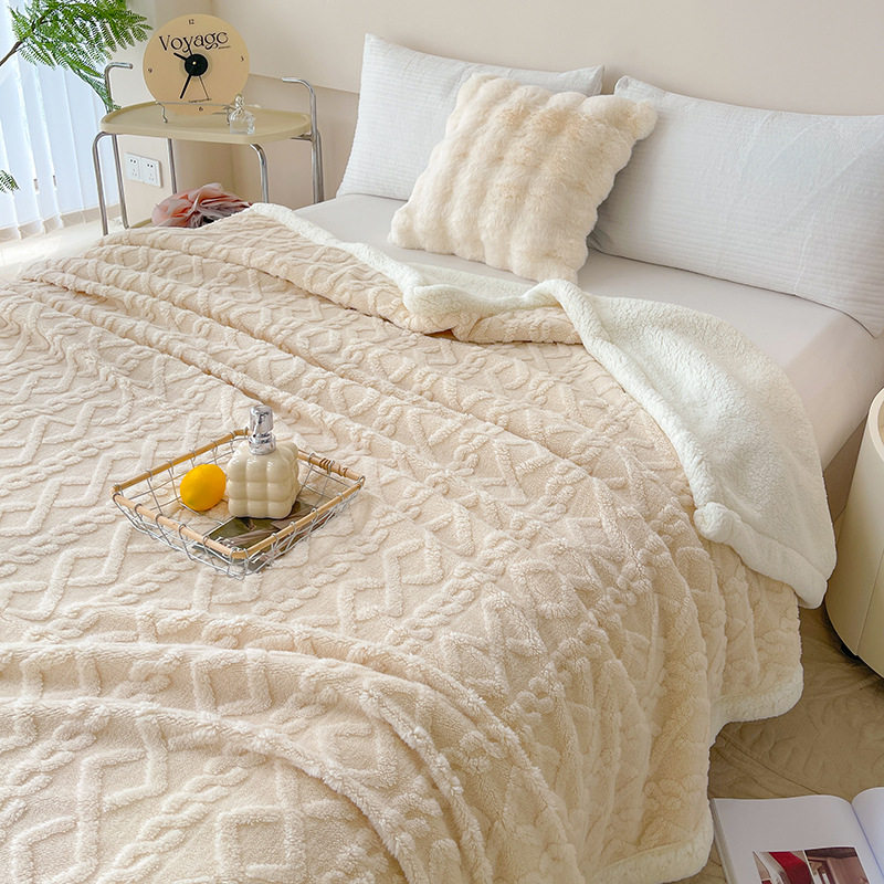 Winter Thickened Double Layer Tafel Blanket Advanced Texture Office Nap Blanket Sofa Blanket Factory Outlet