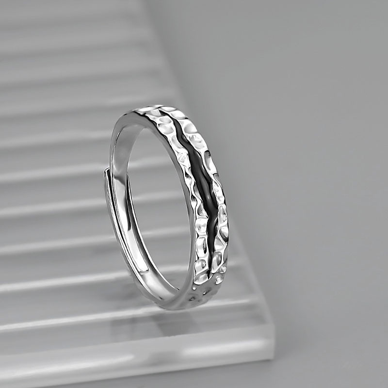 Vintage Abyss Ring Men's Trendy Hip-Hop Finger Ring Fashion Niche Glue Drop Adjustable Split Ring
