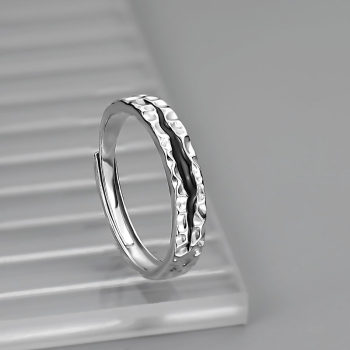 Vintage Abyss Ring Men's Trendy Hip-Hop Finger Ring Fashion Niche Glue Drop Adjustable Split Ring