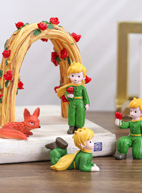 卡通小王子桌面摆件级感迷你树脂小摆件创意拍照道具蛋糕装饰品