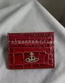 Red crocodile pattern card holder