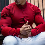 Мужская деловая рубашка Muscle fitness brothers, не содержащая железа, профессиональная рабочая летняя белая рубашка против морщин, мужская рубашка с длинными рукавами
