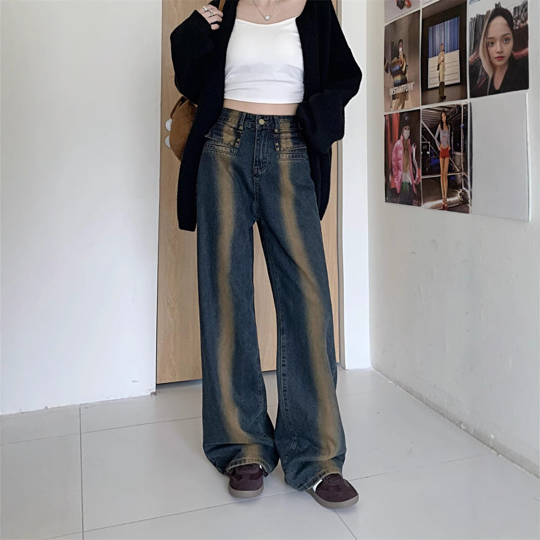 High Waisted Wide Leg Jeans for Women Vintage Style Loose Fit Autumn Winter Fashion Wholesale Available