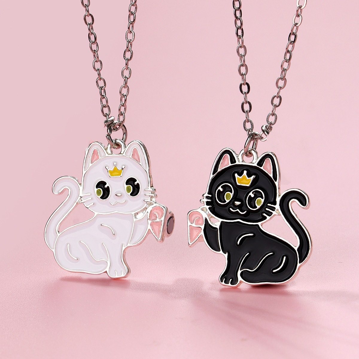 Cross-border explosions children's magnetic necklace female princess love good friend girlfriends alloy jewelry cartoon girl pendant