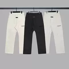 High Version Fog Season Eighth Multi-Line High Street Straight Loose Black Flocking Printed Wide Mouth Long