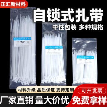 Factory Direct Sales Nylon Cable Ties Plastic Self-Locking Cable Ties Black White Cross-Border Spot Strong Fixed Straps
