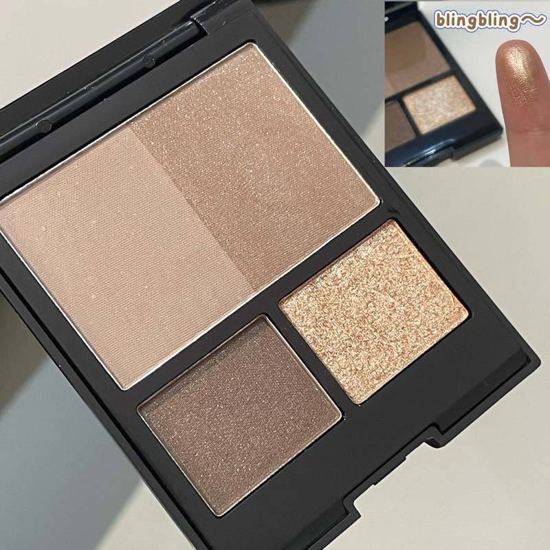 FAICCIA Four-color Eyeshadow Plate Ins Style Matte Pearlescent Sequins Smoky Makeup Grey-brown Commuter Eyeshadow Integrated Plate