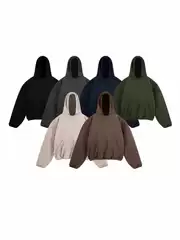 2024 Autumn and Winter New Kanye Heavy Double-layer Pure Cotton Hooded Sweater High Street Trendy Men's and Women's Loose Hoodie Couple