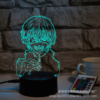 Cross-border supply Riman Tokyo Ghoul 3D night light creative usb colorful led touch gift 3d table lamp