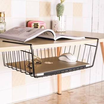 Ready-Made Kitchen Storage Basket, Layered Storage Rack, Student Dormitory Basket, Storage Wardrobe, Dormitory Desk Hanging Basket, Under-Cabinet Basket