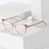 Tr90 Insert-Type Cat-Eye Anti-Blue Light Eyeglass Frames with Spring Temples, Plain Lenses, Cross-Border Trendy Eyeglass Frames
