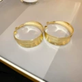 Silver needle-golden ear ring