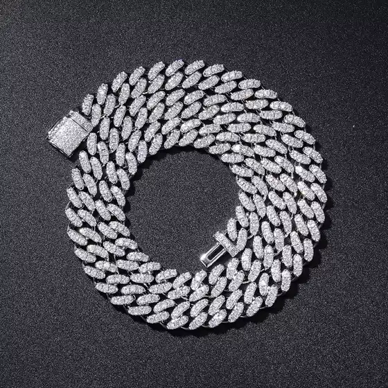 Xingge 8mm single row zircon Cuban chain, cross-border hot selling hip-hop necklace accessories wholesale for men and women in Europe and America