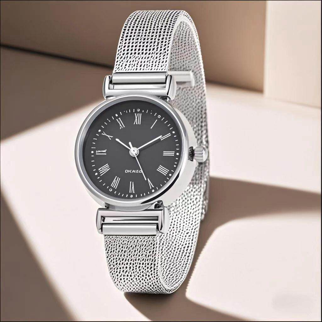 Women's Watch College Style Alloy Watch Universal Multi-Surface Mesh Strap Women's Quartz Watch Cross-Border Alloy Watch
