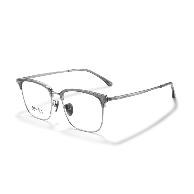 Best Bw7207V Business Eyebrow Frame Myopia Glasses Frame Men's Ultra-Light Pure Titanium Frame Danyang Glasses Wholesale
