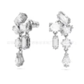Full diamond irregular platinum earrings