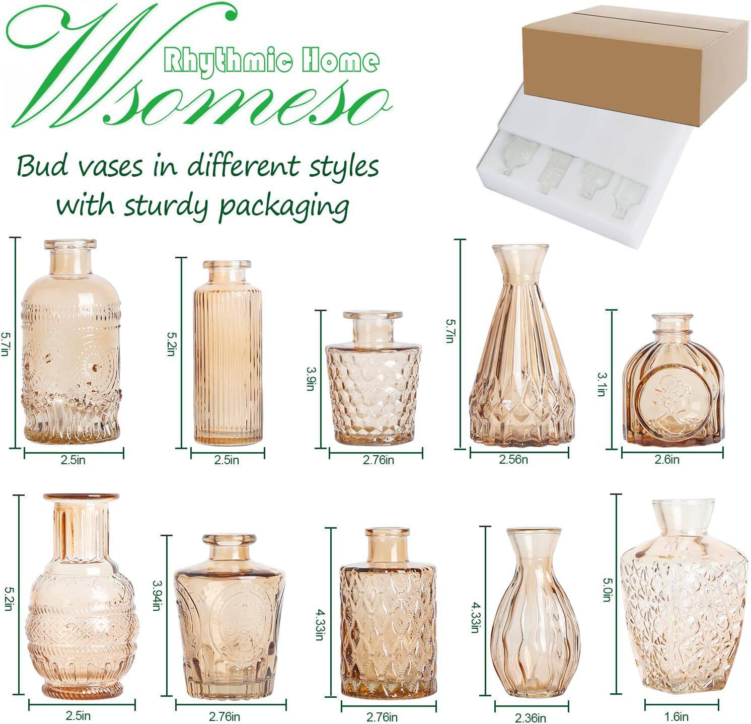 跨境热销复古玻璃花瓶插画高级感香薰瓶 透明ins风摆件小花瓶套装