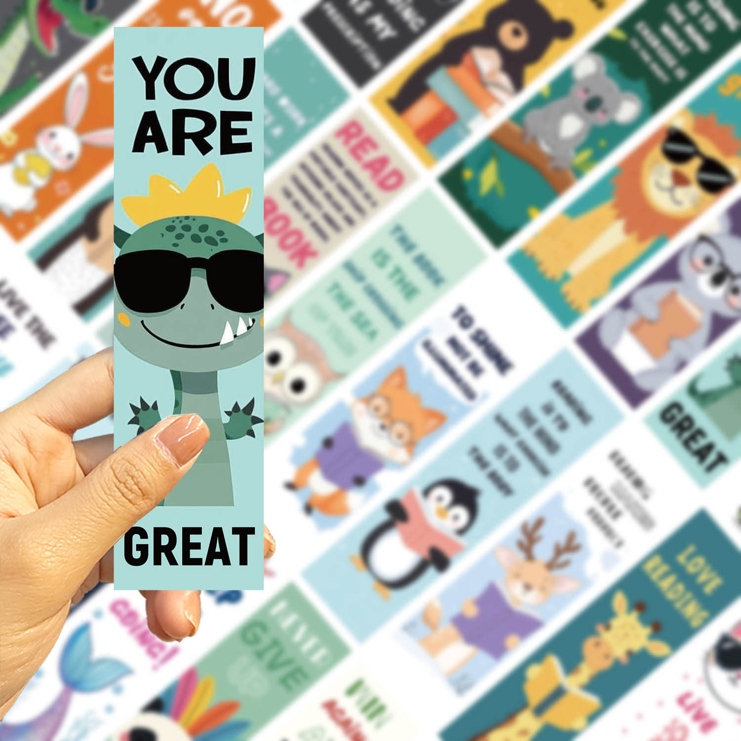 30 cartoon animal bookmark series simple hand account literary creative material ins reading paper bookmark can be DIY