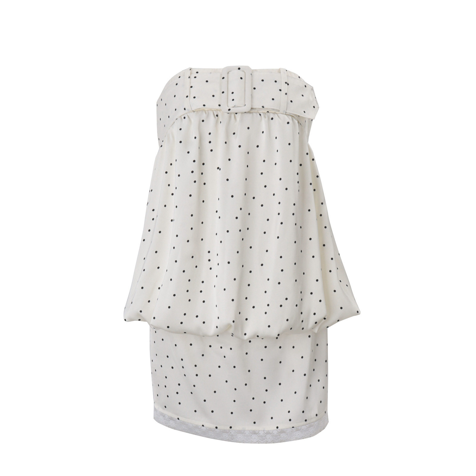 Chic Polka Dot Print Strapless Mini Dress Backless Design Sexy Style Spring Collection Wholesale Available