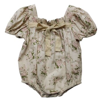 Women's Baby's Korean-style Summer New Style Jumpsuit ins Baby's Bow Puff Sleeve Sweet Square Collar Fart Haggown