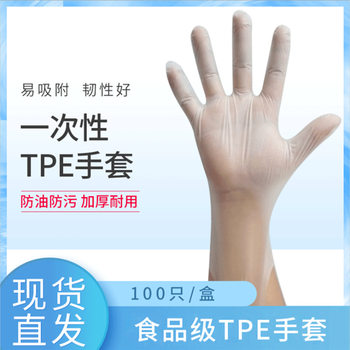 Factory in stock kitchen disposable gloves thickened food grade household catering disposable medium elastic tpe gloves