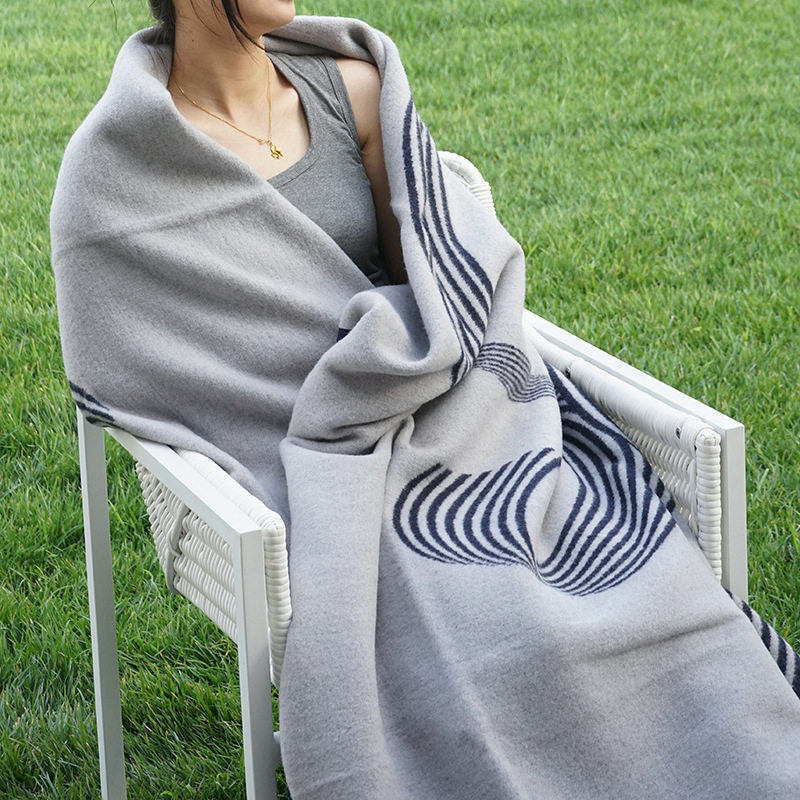 Custom Wool Blanket for Foreign Trade Processing, Knitted Air Conditioning Cover Blanket, Class a Outdoor Portable Camping Fine Wool Blanket