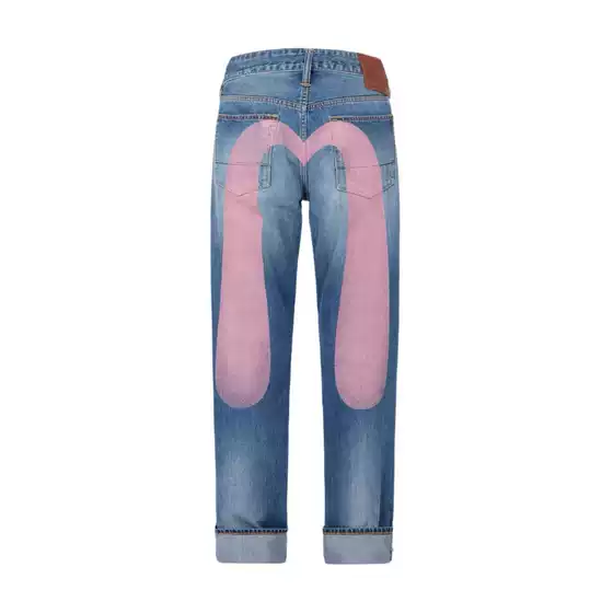 In-Stock Amazon Cross-Border Trade European and American Style Women's Printed High-Waisted Loose Straight-Leg Denim Skinny Long Pants for Women