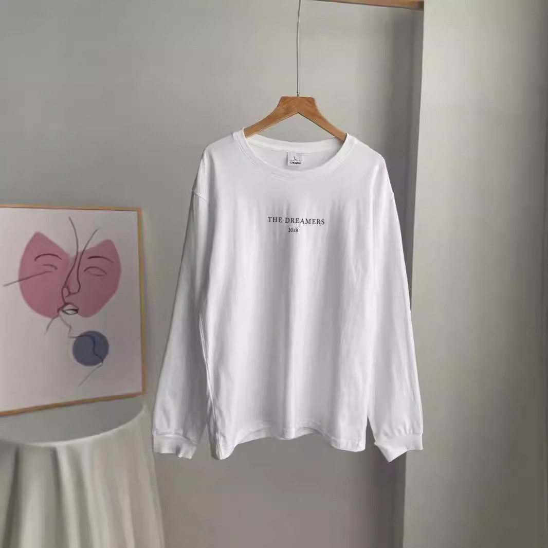 Casual Cotton T Shirt for Women American Letter Print Loose Fit Round Neck Everyday Wear Wholesale Available