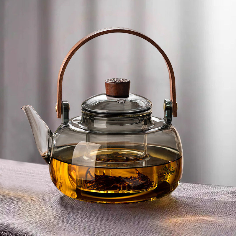 Electric Ceramic Stove Tea Kettle 5 New Household Glass Tea Kettle Set Heat-Resistant Tea Set Kung Fu Tea Set Tea Tray