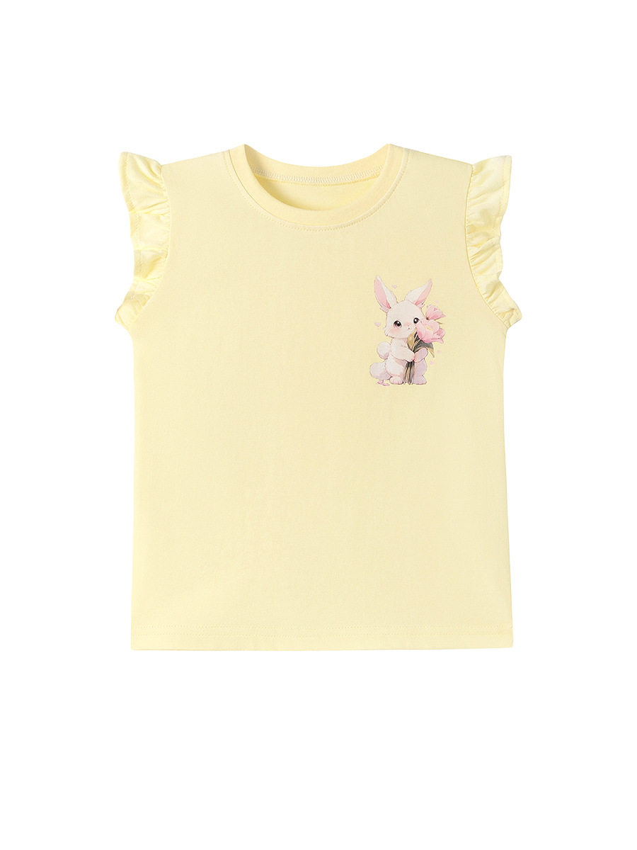 Girls' Summer Short-Sleeve T-Shirt Wholesale from Factory, Style Baby Top, Cartoon Cute Kids' Tee