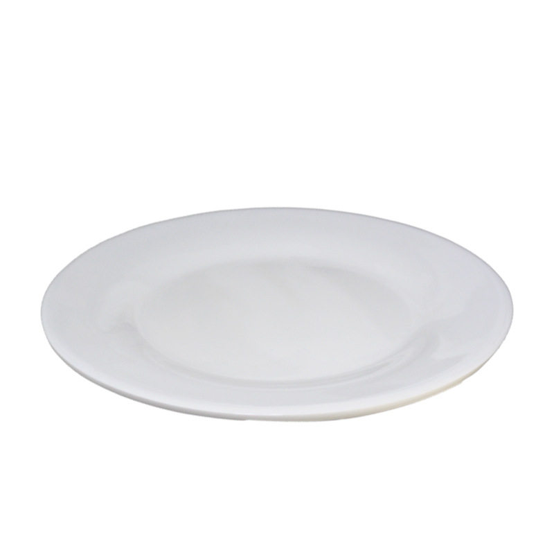 White melamine disc hotel restaurant commercial wholesale plastic porcelain tableware covered with rice bone dish buffet flat plate