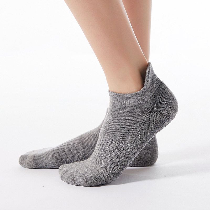 Cross-Border Supply Heel Protection Terry Cotton Yoga Socks Breathable Sweat-Absorbent Round Toe Glue Sports Yoga Socks Dropshipping