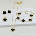 Black double-sided mother-of-pearl four-piece set
