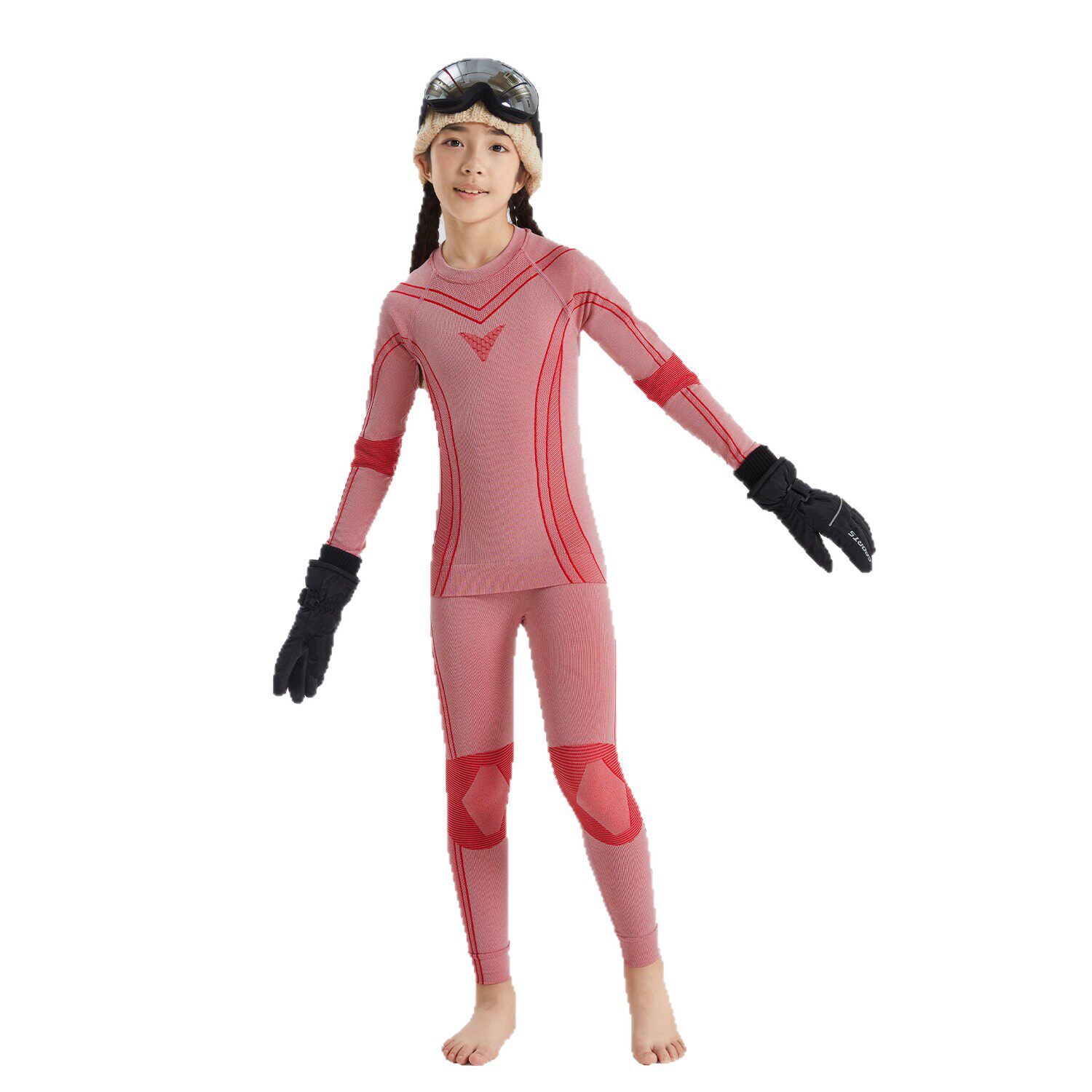 Children's Autumn and Winter Ski Quick-Drying Clothing Set, Outdoor Sports Hiking Moisture-Wicking, Antibacterial, Breathable and Warm Intimates