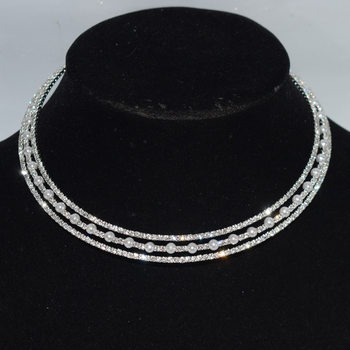 Amazon New Choker Luxury Simple Pearl Necklace Multi-Layer Rhinestone Bridal Pearl Collar Collar Neck Chain