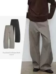 【Csmy】Three-Dimensional Quilted Pleated Silhouette Casual Trousers for Commuting Terraincognita Nico Same Style