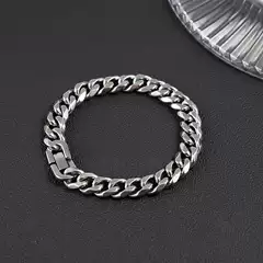Titanium Steel Men's Cuban Bracelet European and American Trend Six-sided Grinding Bracelet Stainless Steel Fine Throwing Bracelet CE618