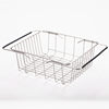 Stainless Steel Draining Basket Retractable Pool Draining Rack Draining Bowl and Dish Rack Fruit and Vegetable Basket Washing Basket Sink Storage Rack