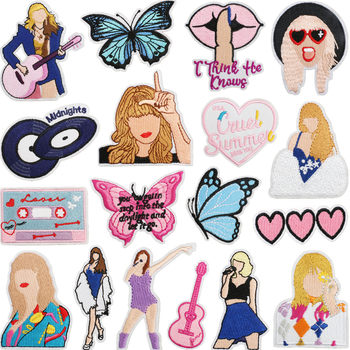 Taylor Singer Embroidered Cloth Stickers Album CD Patch Stickers Fashion Queen Computer Embroidered Label Bag Bag Decoration Patch Stickers