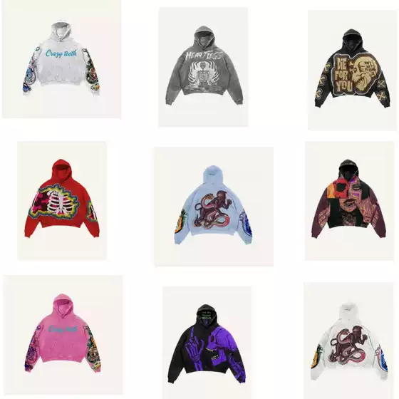Cross-Border New Street Trend Y2K Skull Digital Print Goth Punk Fashion Casual Lazy Hoodie
