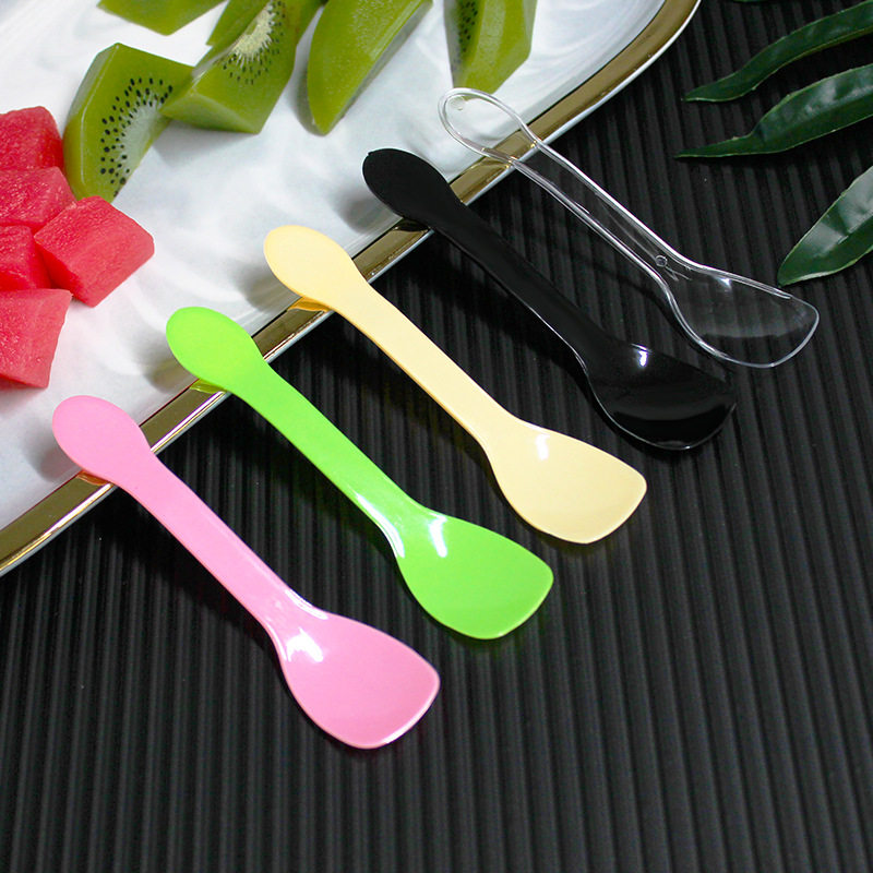 Disposable Spoon Snowball Digging Spoon Plastic Transparent Ice Cream Spoon Ice Cream Yogurt Pudding Spoon Separate Packaging