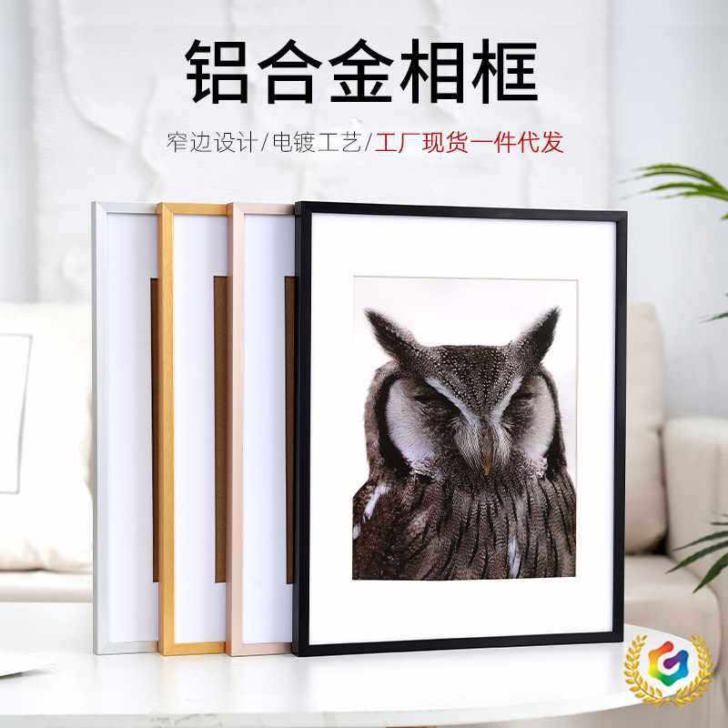 ✅ Thin Edge Electroplated Aluminum Alloy Photo Frame Puzzle Frame 16inch 24inch Large Picture Frame Wall Hanging Elevator Poster Mounting Frame